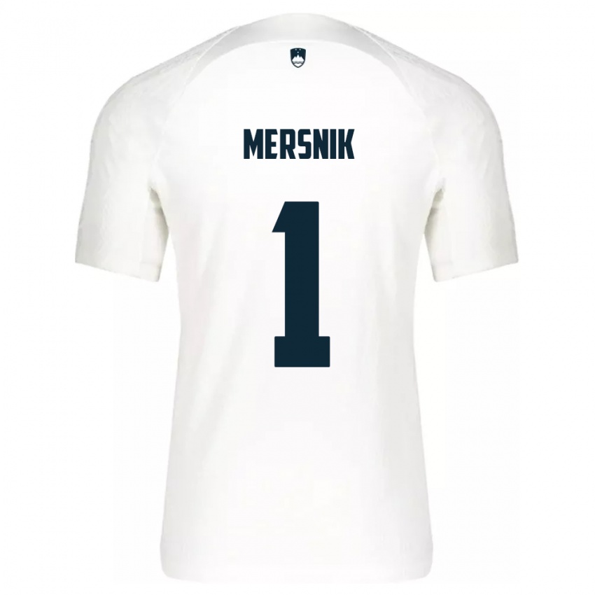 Herren Slowenien Zala Meršnik #1 Weiß Heimtrikot Trikot 24-26 T-Shirt