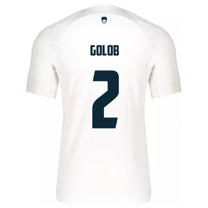 Herren Slowenien Lana Golob #2 Weiß Heimtrikot Trikot 24-26 T-Shirt