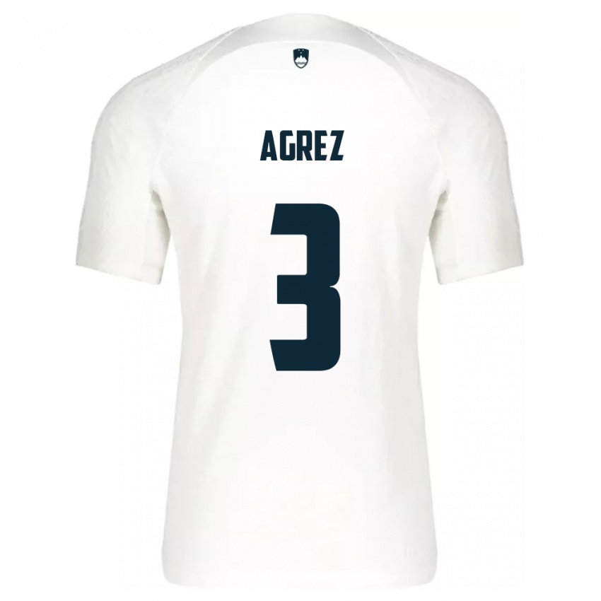 Herren Slowenien Sara Agrež #3 Weiß Heimtrikot Trikot 24-26 T-Shirt