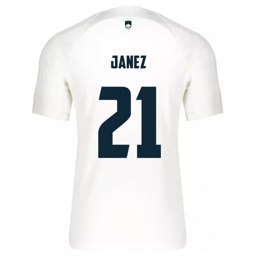 Herren Slowenien Korina Janež #21 Weiß Heimtrikot Trikot 24-26 T-Shirt