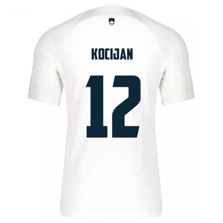 Herren Slowenien Iva Kocijan #12 Weiß Heimtrikot Trikot 24-26 T-Shirt