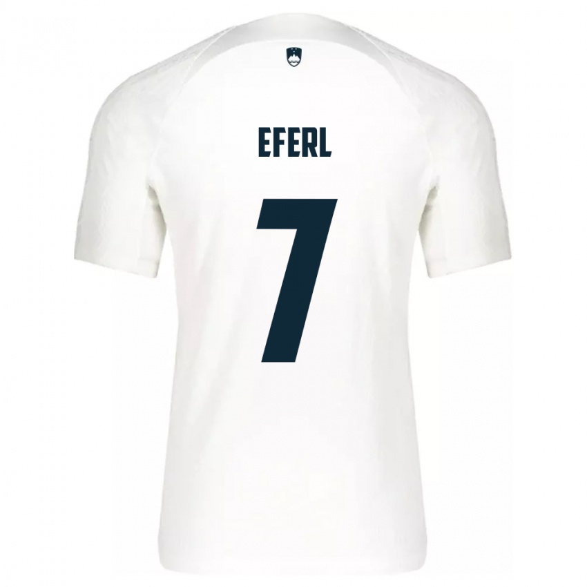 Herren Slowenien Anja Eferl #7 Weiß Heimtrikot Trikot 24-26 T-Shirt