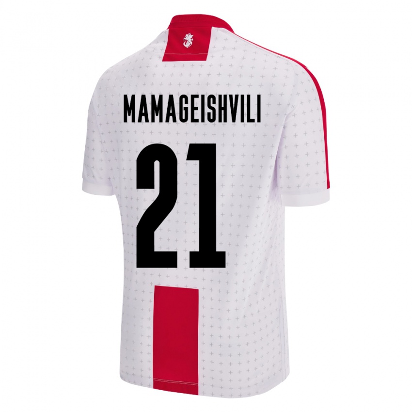 Herren Georgien Otar Mamageishvili #21 Weiß Heimtrikot Trikot 24-26 T-Shirt