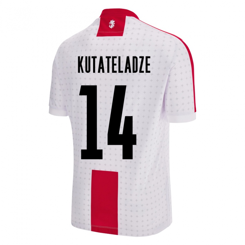 Herren Georgien Alexandre Kutateladze #14 Weiß Heimtrikot Trikot 24-26 T-Shirt