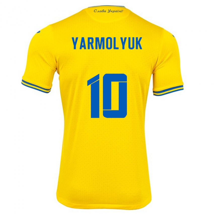 Herren Ukraine Yegor Yarmolyuk #10 Gelb Heimtrikot Trikot 24-26 T-Shirt