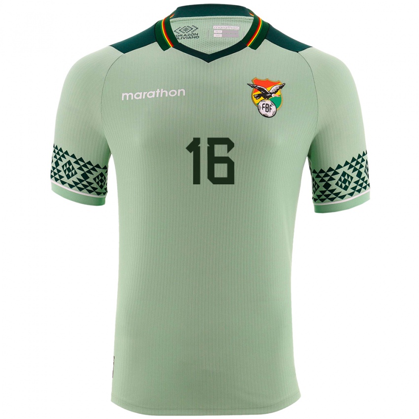 Herren Bolivien Matías Galindo #16 Hellgrün Heimtrikot Trikot 24-26 T-Shirt