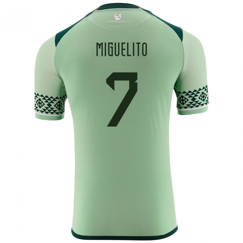 Herren Bolivien Miguelito #7 Hellgrün Heimtrikot Trikot 24-26 T-Shirt