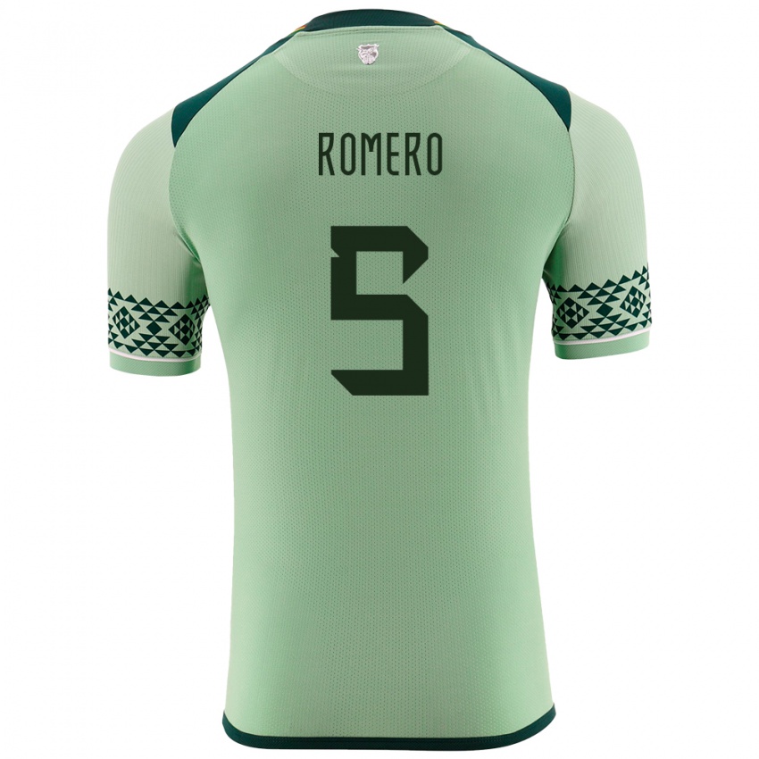 Herren Bolivien César Romero #5 Hellgrün Heimtrikot Trikot 24-26 T-Shirt