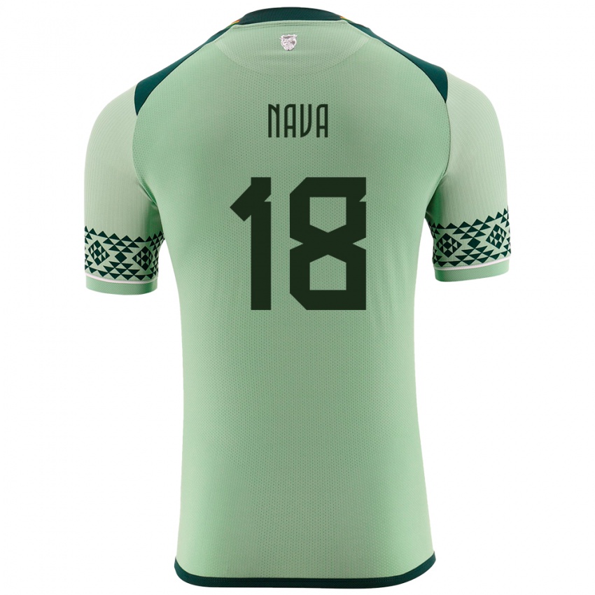 Herren Bolivien Fernando Nava #18 Hellgrün Heimtrikot Trikot 24-26 T-Shirt