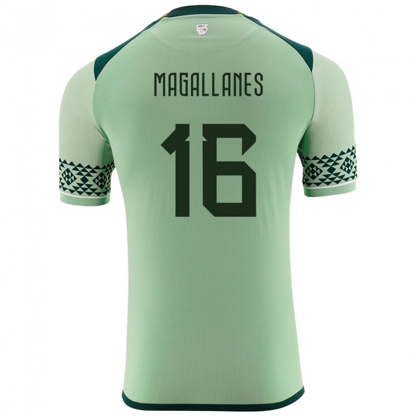 Herren Bolivien Juan Magallanes #16 Hellgrün Heimtrikot Trikot 24-26 T-Shirt