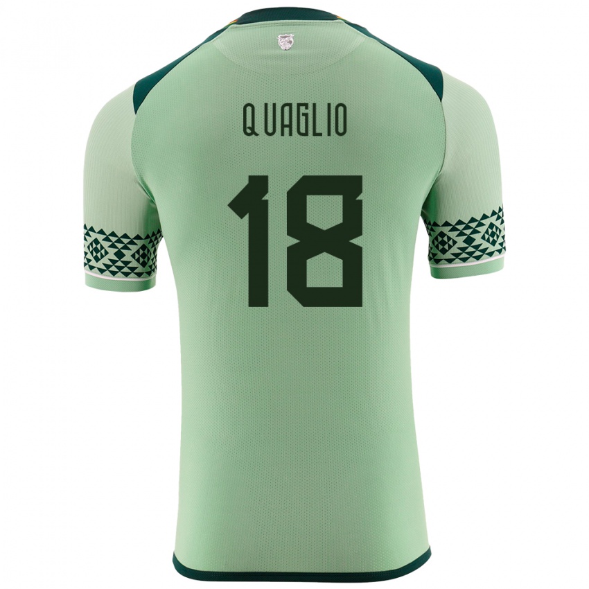 Herren Bolivien Fabricio Quaglio #18 Hellgrün Heimtrikot Trikot 24-26 T-Shirt