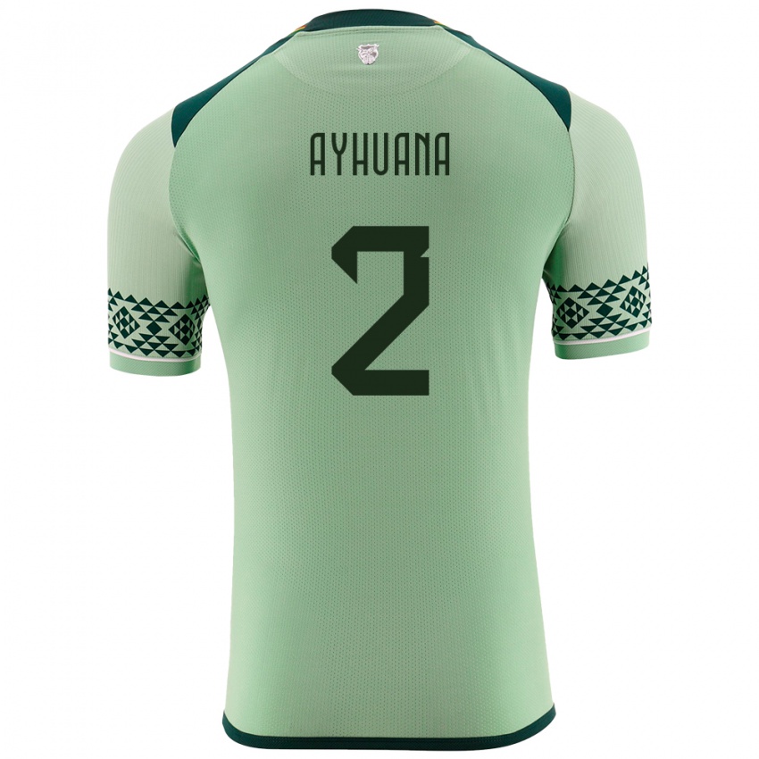 Herren Bolivien Anderson Ayhuana #2 Hellgrün Heimtrikot Trikot 24-26 T-Shirt