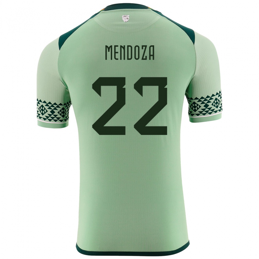 Herren Bolivien Gonzalo Mendoza #22 Hellgrün Heimtrikot Trikot 24-26 T-Shirt