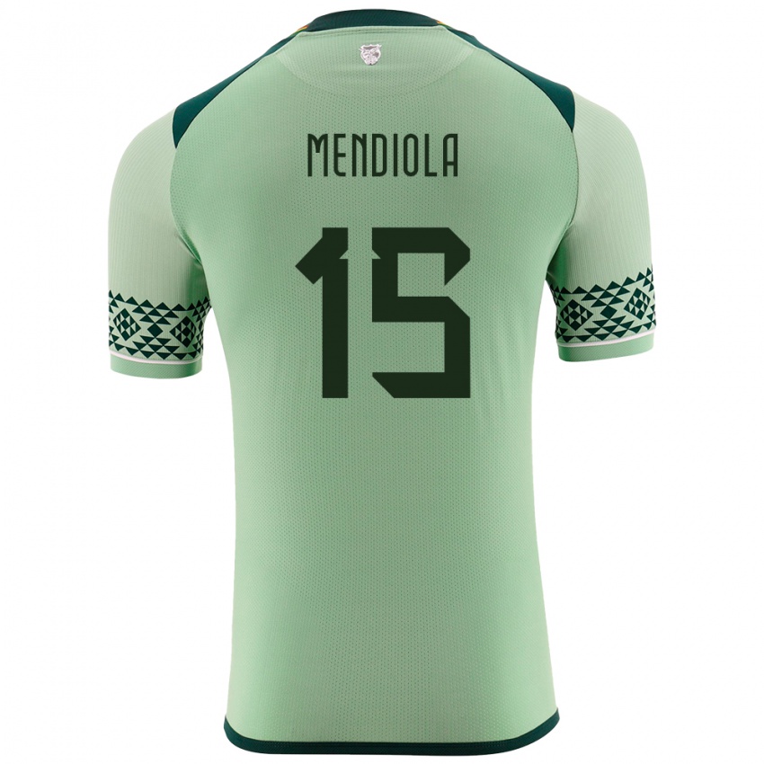 Herren Bolivien Aidé Mendiola #15 Hellgrün Heimtrikot Trikot 24-26 T-Shirt