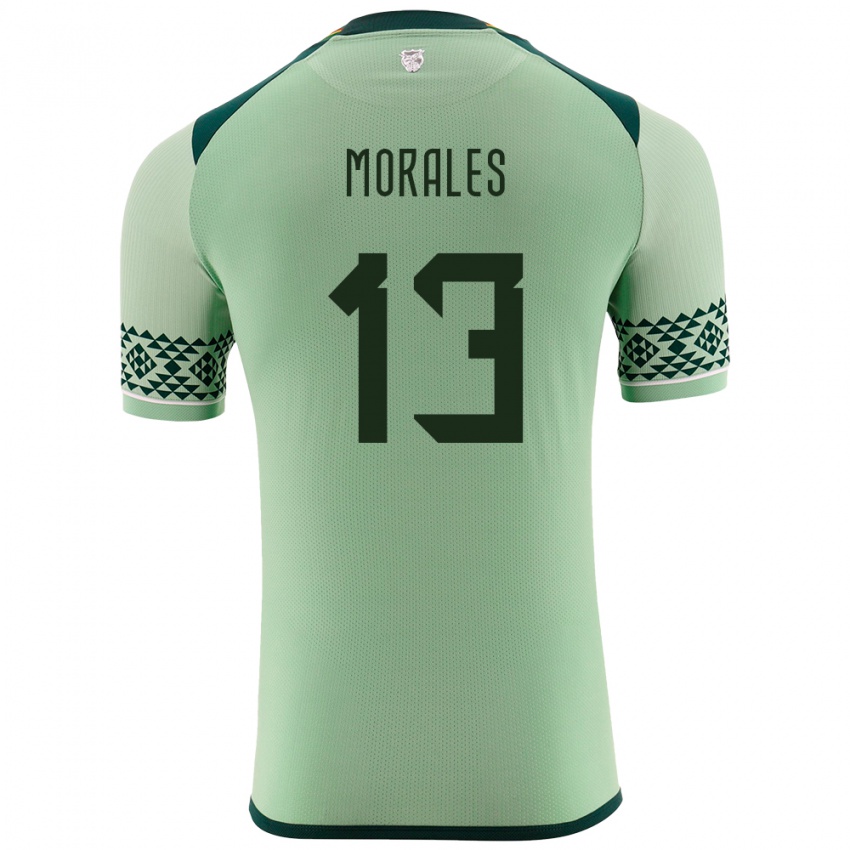 Herren Bolivien Ericka Morales #13 Hellgrün Heimtrikot Trikot 24-26 T-Shirt