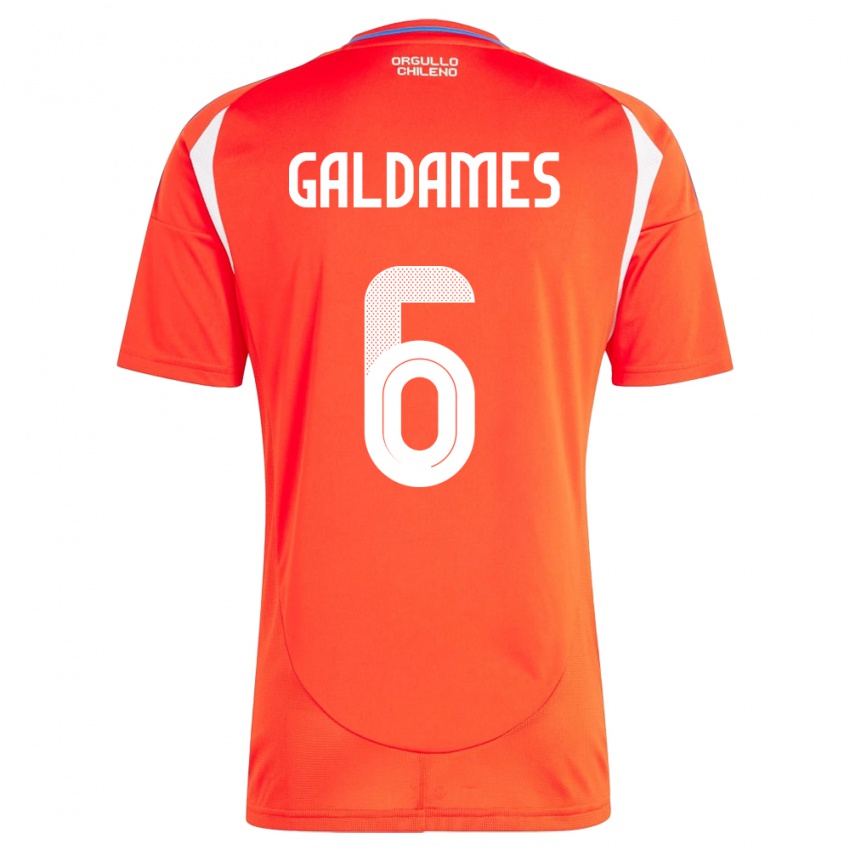 Herren Chile Thomas Galdames #6 Rot Heimtrikot Trikot 24-26 T-Shirt