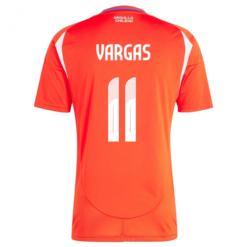 Herren Chile Eduardo Vargas #11 Rot Heimtrikot Trikot 24-26 T-Shirt