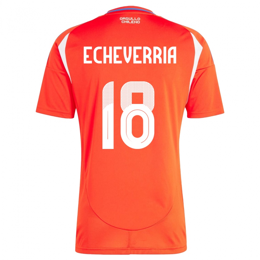 Herren Chile Rodrigo Echeverría #18 Rot Heimtrikot Trikot 24-26 T-Shirt