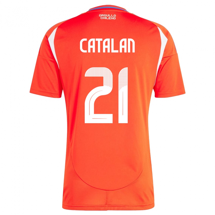 Herren Chile Matías Catalán #21 Rot Heimtrikot Trikot 24-26 T-Shirt