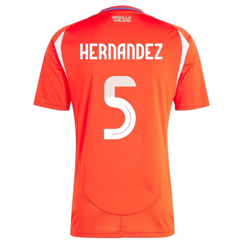 Herren Chile Monserrat Hernández #5 Rot Heimtrikot Trikot 24-26 T-Shirt