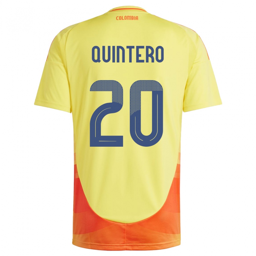 Herren Kolumbien Juan Fernando Quintero #20 Gelb Heimtrikot Trikot 24-26 T-Shirt