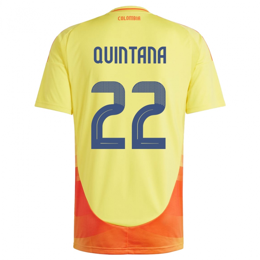 Herren Kolumbien Breiner Quintana #22 Gelb Heimtrikot Trikot 24-26 T-Shirt