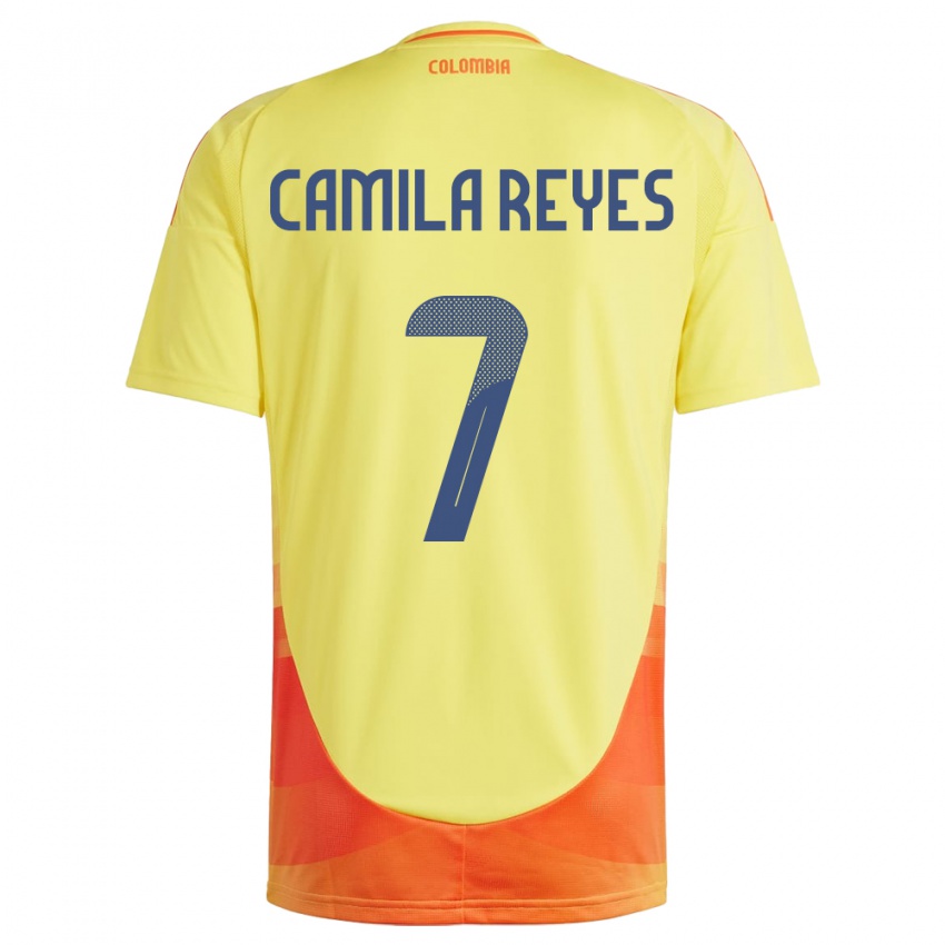 Herren Kolumbien María Camila Reyes #7 Gelb Heimtrikot Trikot 24-26 T-Shirt