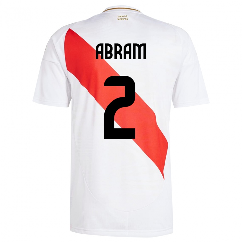 Herren Peru Luis Abram #2 Weiß Heimtrikot Trikot 24-26 T-Shirt