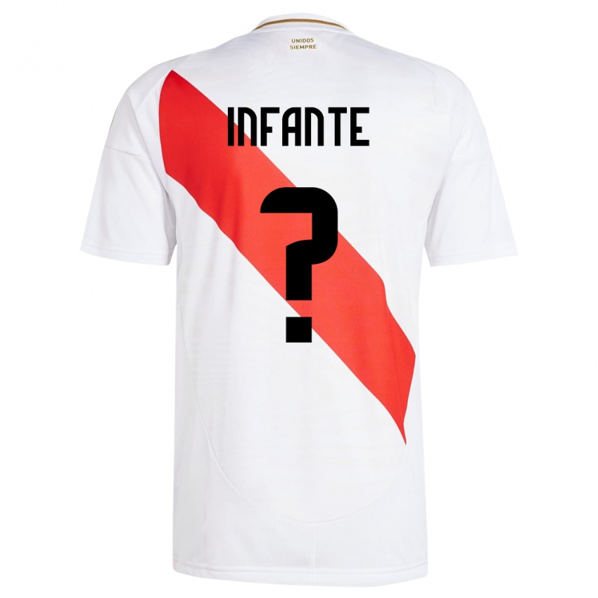 Herren Peru Maycol Infante #0 Weiß Heimtrikot Trikot 24-26 T-Shirt