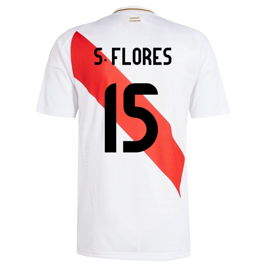 Herren Peru Scarleth Flores #15 Weiß Heimtrikot Trikot 24-26 T-Shirt