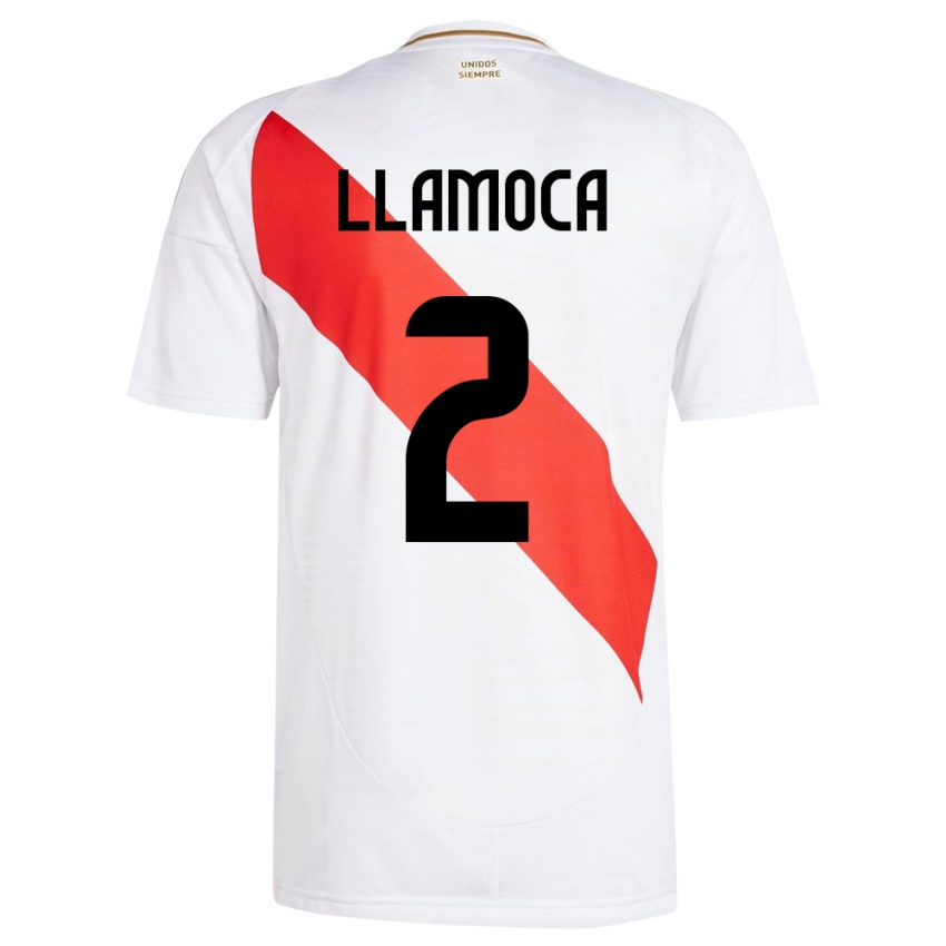 Herren Peru Braelynn Llamoca #2 Weiß Heimtrikot Trikot 24-26 T-Shirt