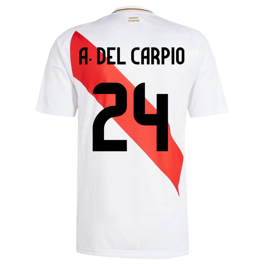 Herren Peru Annie Del Carpio #24 Weiß Heimtrikot Trikot 24-26 T-Shirt