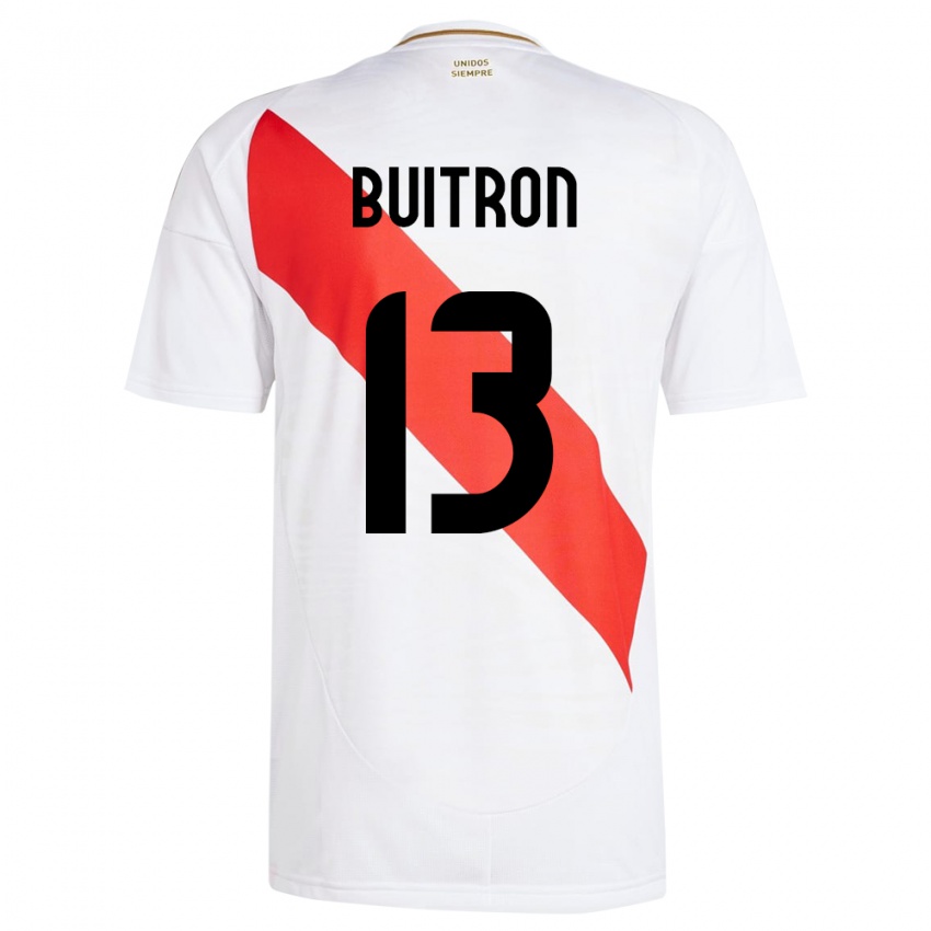 Herren Peru Alison Buitrón #13 Weiß Heimtrikot Trikot 24-26 T-Shirt