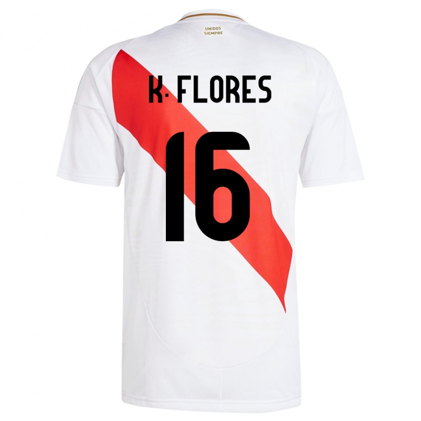Herren Peru Kimbherly Flores #16 Weiß Heimtrikot Trikot 24-26 T-Shirt