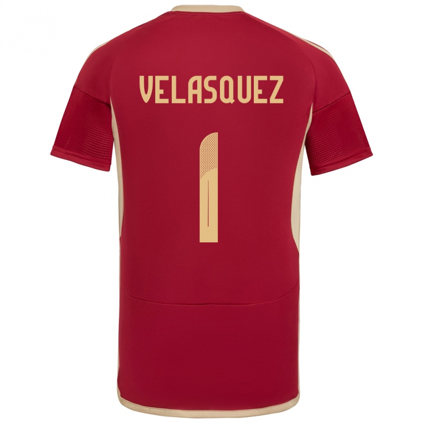 Herren Venezuela Yessica Velásquez #1 Burgund Heimtrikot Trikot 24-26 T-Shirt