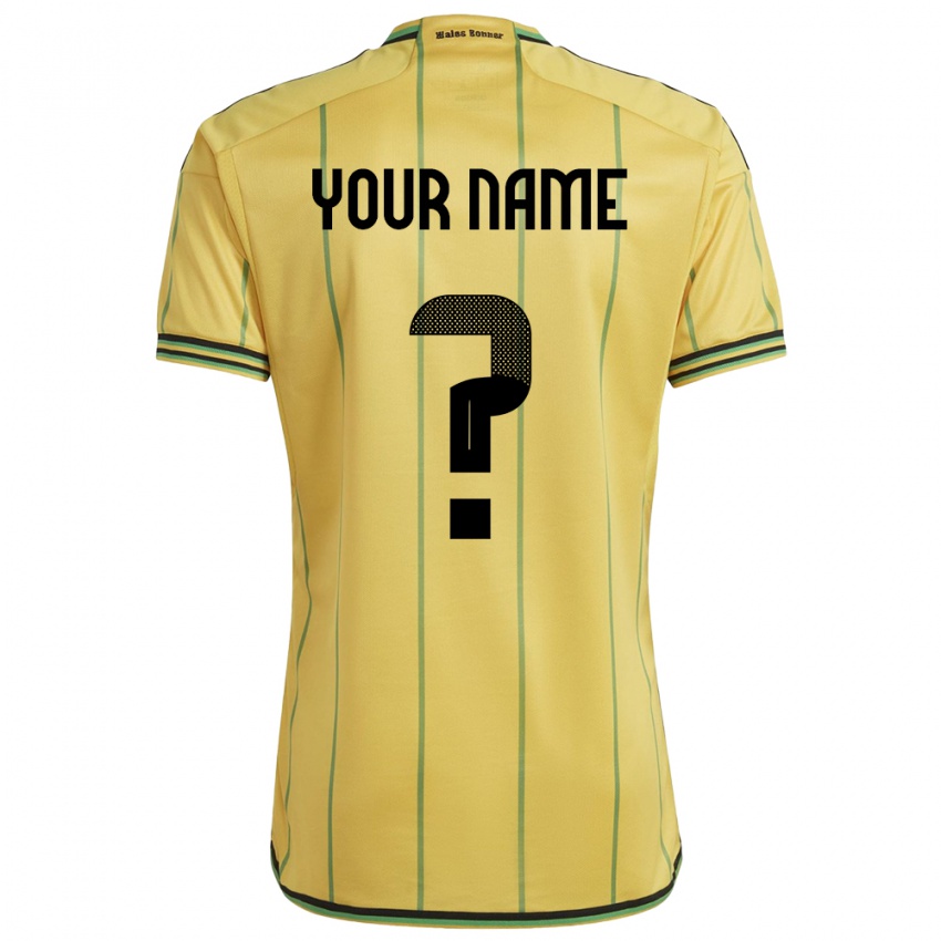 Herren Jamaika Ihren Namen #0 Gelb Heimtrikot Trikot 24-26 T-Shirt