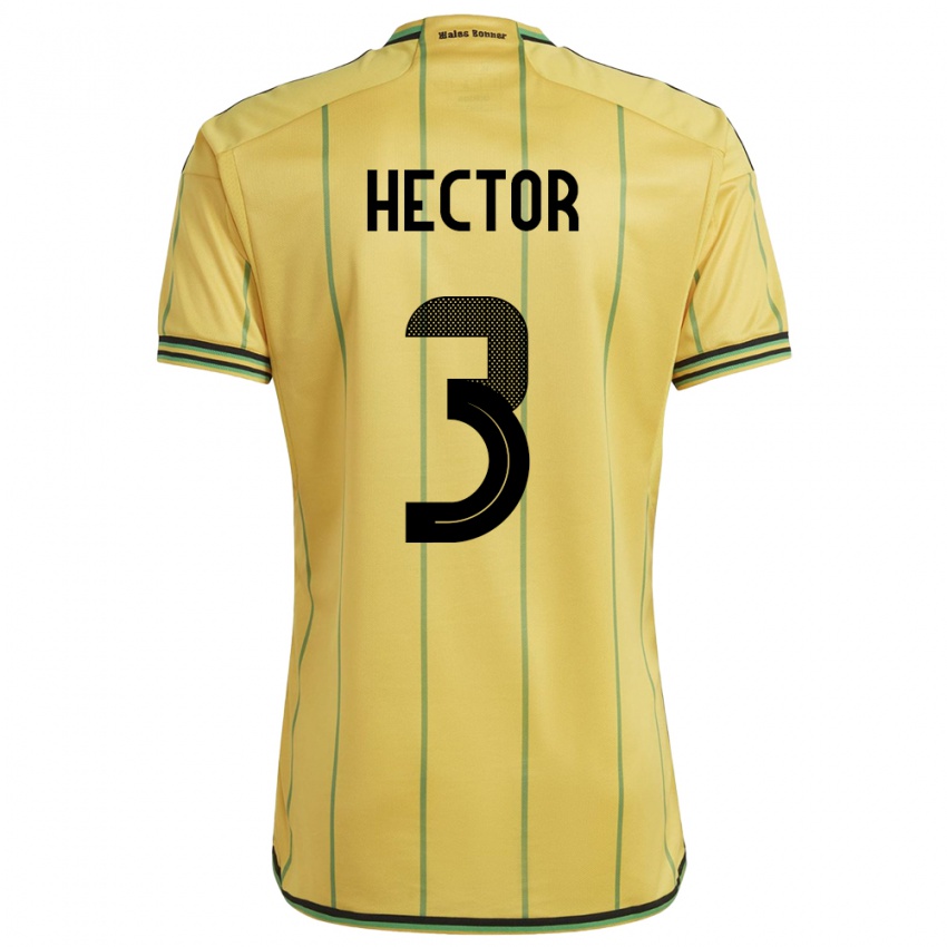 Herren Jamaika Michael Hector #3 Gelb Heimtrikot Trikot 24-26 T-Shirt