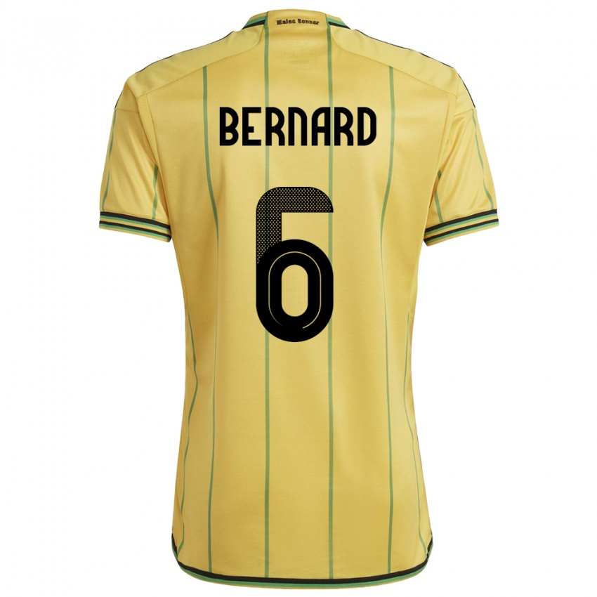 Herren Jamaika Di'shon Bernard #6 Gelb Heimtrikot Trikot 24-26 T-Shirt