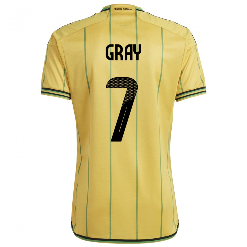 Herren Jamaika Demarai Gray #7 Gelb Heimtrikot Trikot 24-26 T-Shirt