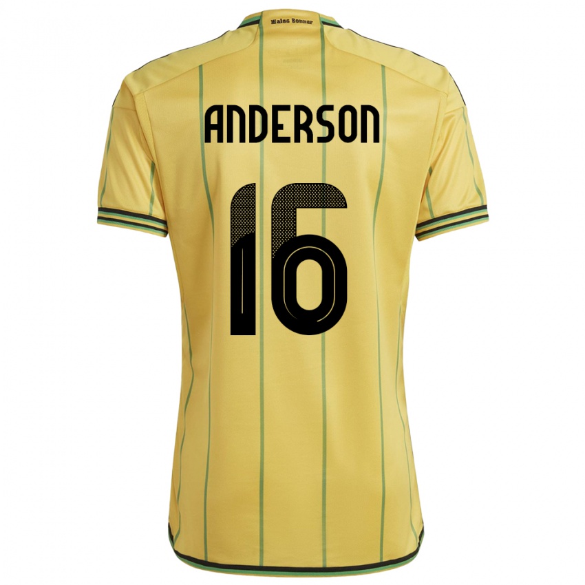 Herren Jamaika Karoy Anderson #16 Gelb Heimtrikot Trikot 24-26 T-Shirt