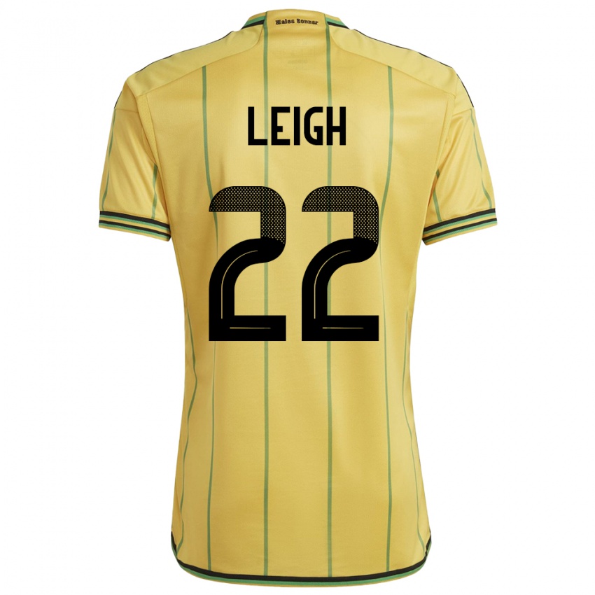 Herren Jamaika Greg Leigh #22 Gelb Heimtrikot Trikot 24-26 T-Shirt