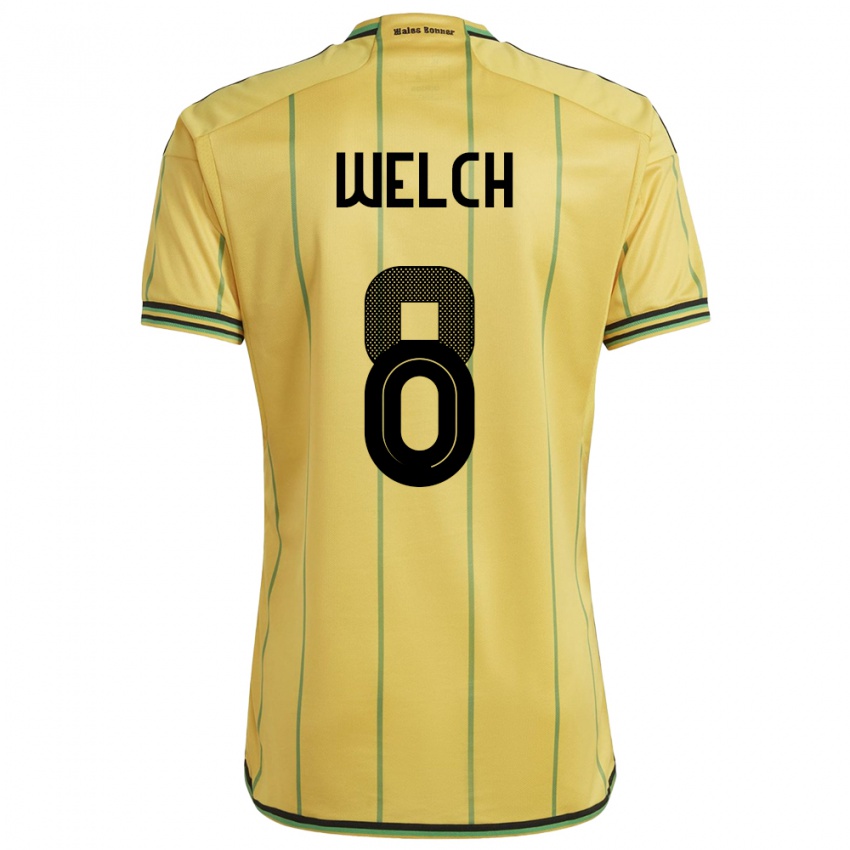 Herren Jamaika Makai Welch #8 Gelb Heimtrikot Trikot 24-26 T-Shirt