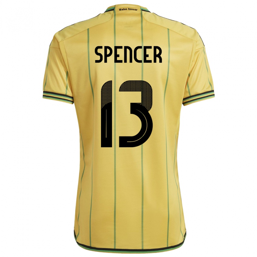 Herren Jamaika Rebecca Spencer #13 Gelb Heimtrikot Trikot 24-26 T-Shirt
