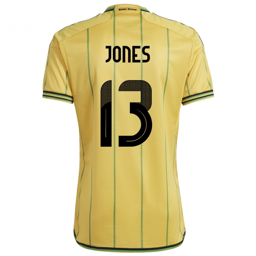 Herren Jamaika Javanae Jones #13 Gelb Heimtrikot Trikot 24-26 T-Shirt