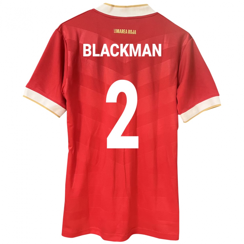 Herren Panama César Blackman #2 Rot Heimtrikot Trikot 24-26 T-Shirt