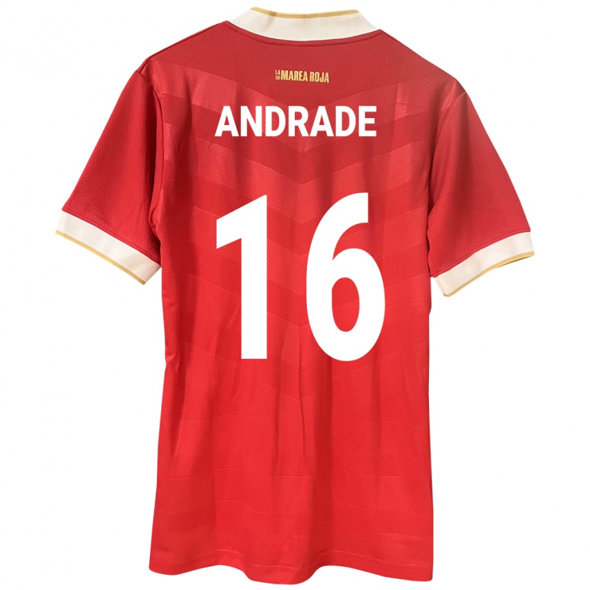 Herren Panama Andrés Andrade #16 Rot Heimtrikot Trikot 24-26 T-Shirt