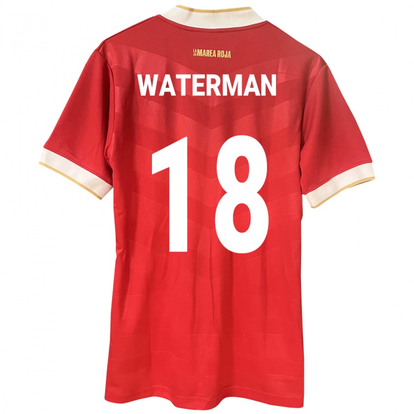 Herren Panama Cecilio Waterman #18 Rot Heimtrikot Trikot 24-26 T-Shirt