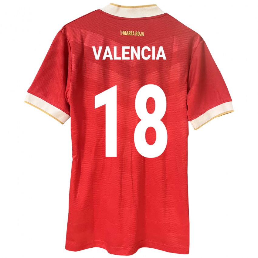 Herren Panama Omar Valencia #18 Rot Heimtrikot Trikot 24-26 T-Shirt