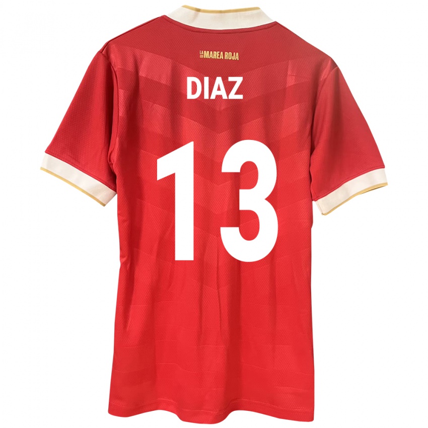 Herren Panama Érick Díaz #13 Rot Heimtrikot Trikot 24-26 T-Shirt