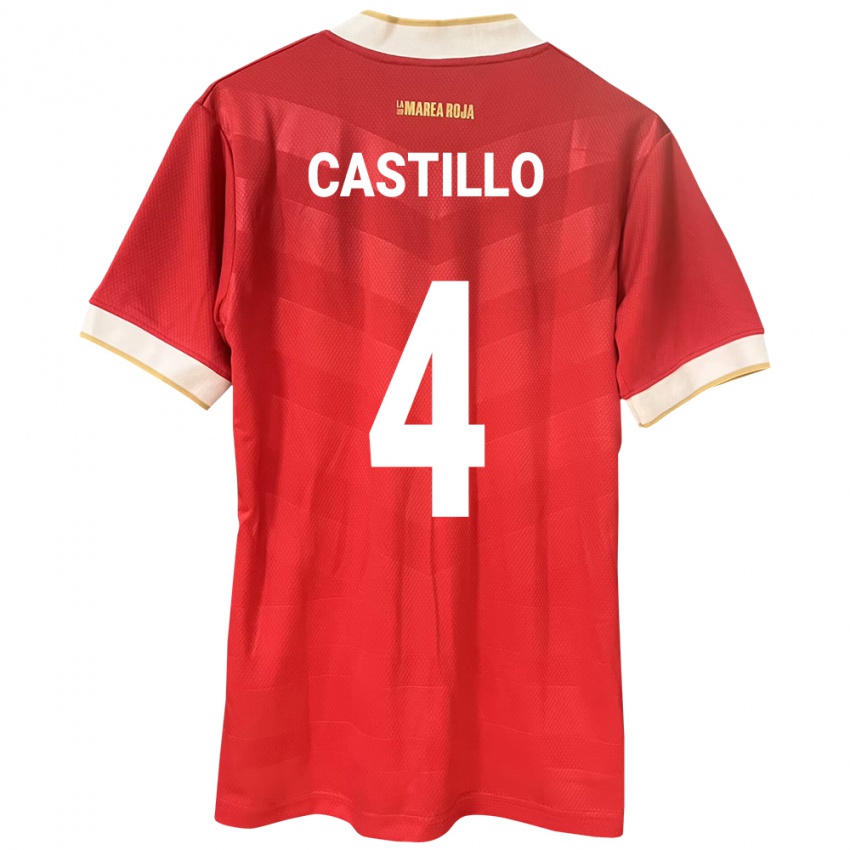Herren Panama Katherine Castillo #4 Rot Heimtrikot Trikot 24-26 T-Shirt